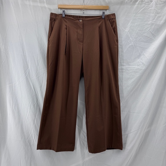 J. Jill Pants - J. Jill Chocolate Brown Wide Leg Pleated Trouser Pant Size 18 Petite New Neutral